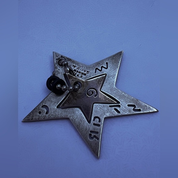 925 pendant open star tribal marked TR-145 Silver double Pendant 2” 13 grams - Picture 7 of 9